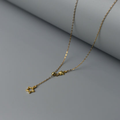 SEVERAN S925 Silver Vermeil Hollow Star Tassel Pendant Chain Necklace for Women