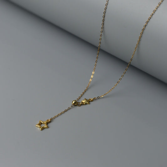 SEVERAN S925 Silver Vermeil Hollow Star Tassel Pendant Chain Necklace for Women