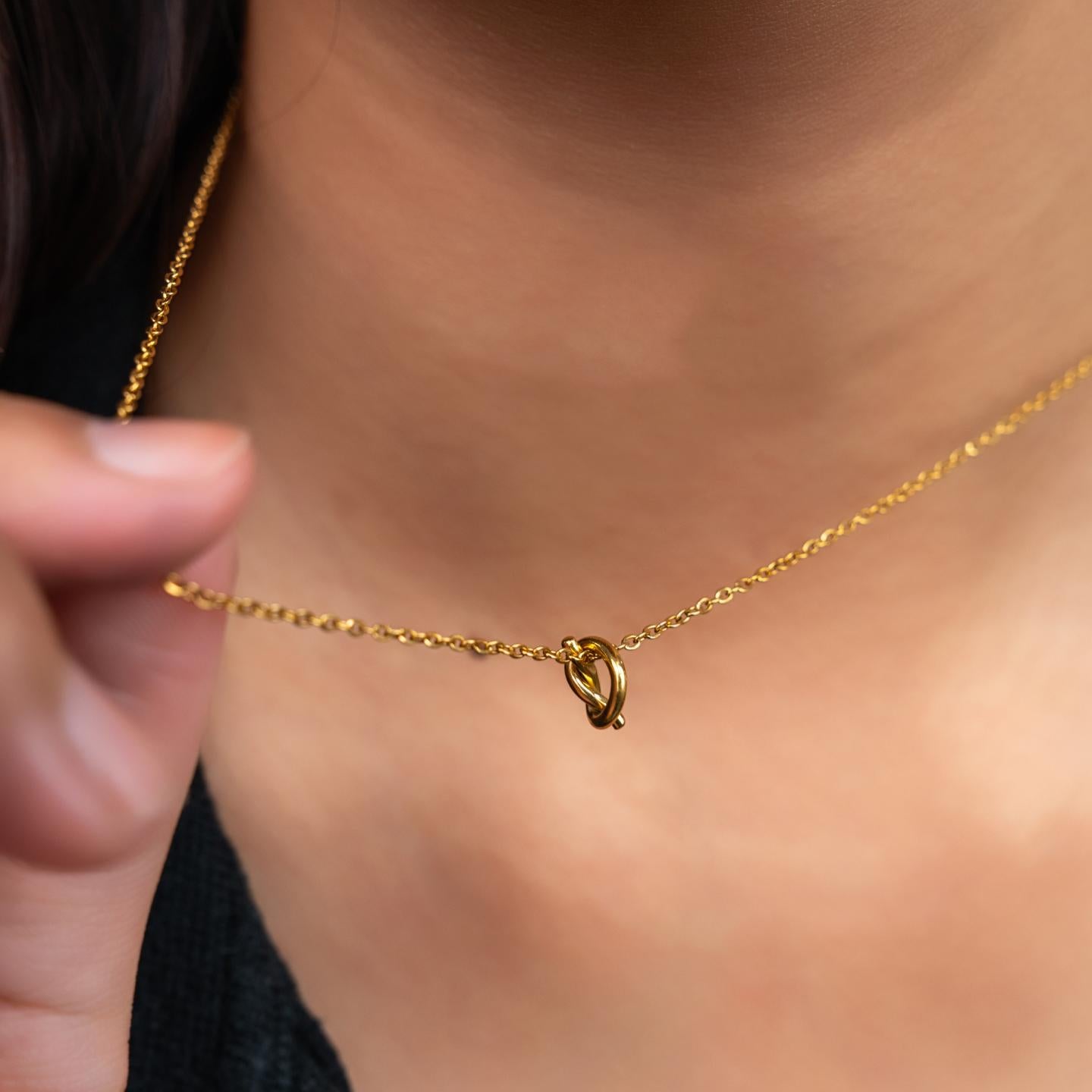 ROA Mini Love Knot Pendant Chain Necklace For Women's