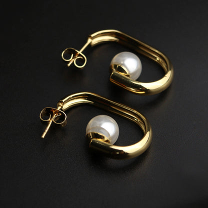 OSLOB Synthetic P Big J Hoop Earrings For Women's