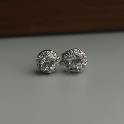 Pawnable Natural Topaz Gemstone S925 Silver Stud Earrings with AGCL Certification