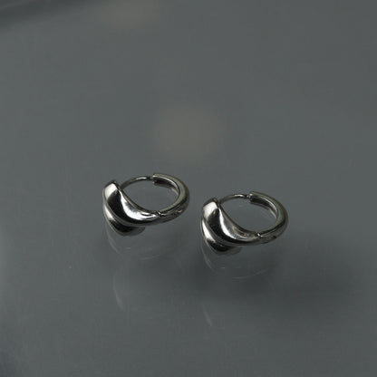 ALNIE Silver Water Drop Huggie Earrings Women's