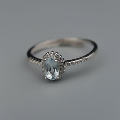 Silver Adjustable Ring Topaz Gemstone Pawnable Women's Accessories with AGCL Certification