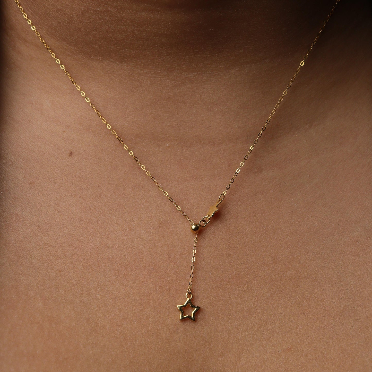 SEVERAN S925 Silver Vermeil Hollow Star Tassel Pendant Chain Necklace for Women