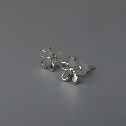 LICEA S925 Silver Hollow Flower Stud Earrings Women's