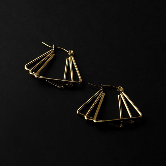 ALONDRA Multi Triangle Big Hoop Earrings For Women's