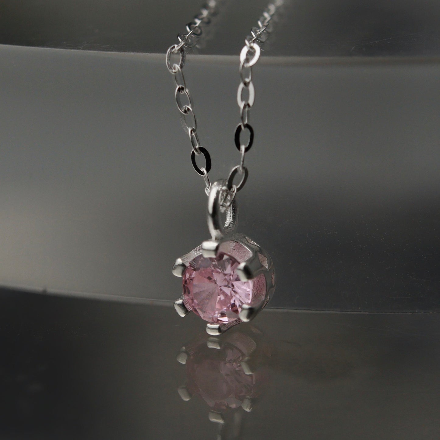Birth Month Stones S925 Silver Pendant Chain Necklace for Women