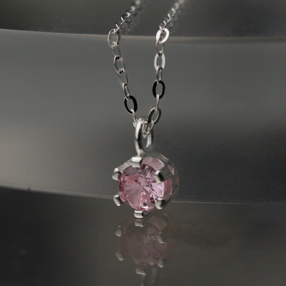 Birth Month Stones S925 Silver Pendant Chain Necklace for Women