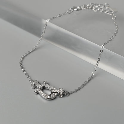 ARGENT S925 Silver Anchor D-Shackles for Women Bracelet