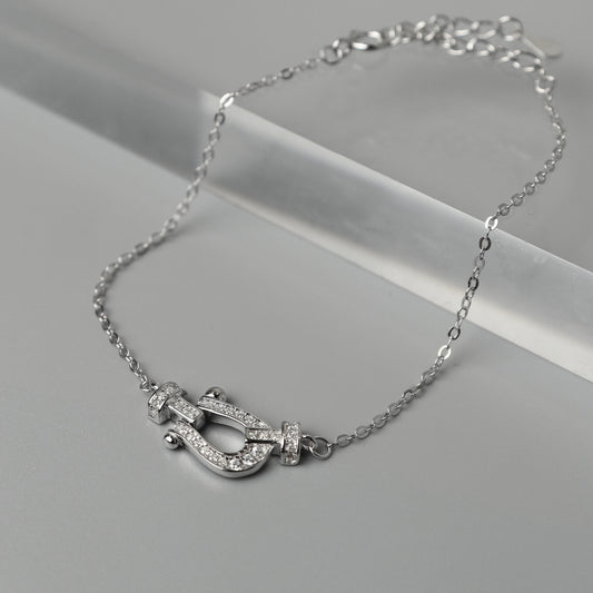 ARGENT S925 Silver Anchor D-Shackles for Women Bracelet
