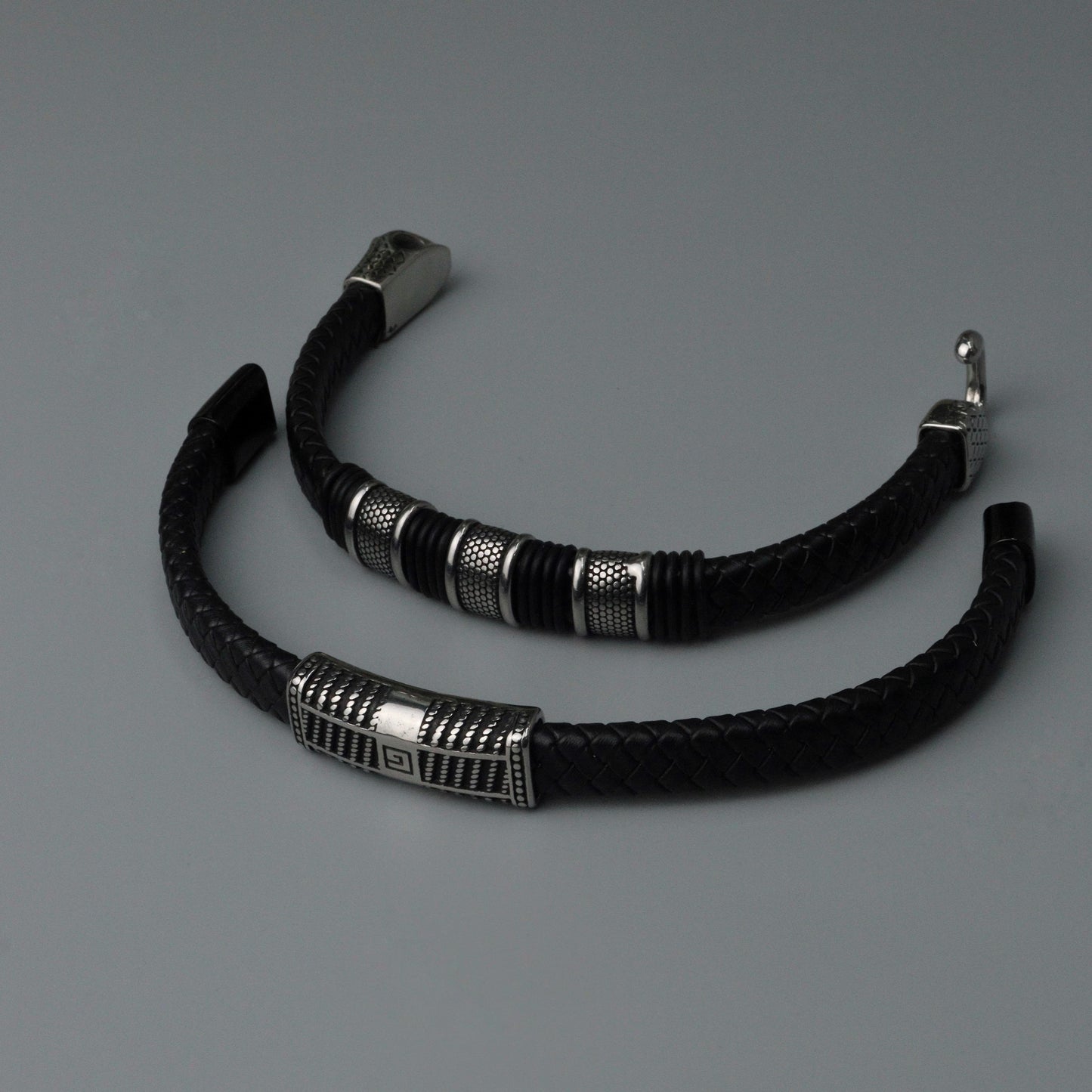 Men Jewelry MAEL Black Snake Charm Leather Bracelet Fashion Accessory for Men