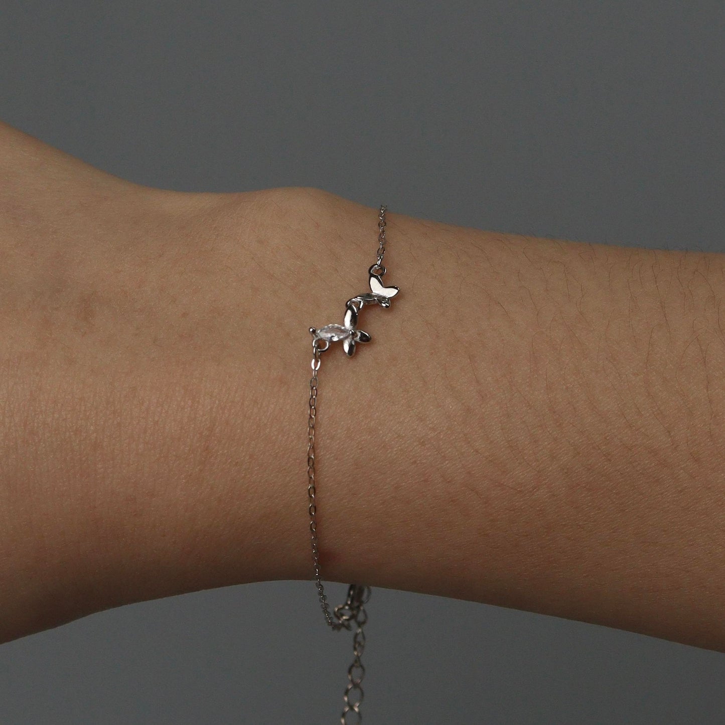 VERITY S925 Silver Mini Butterfly Bracelet