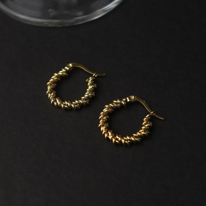 GUS Gold/Silver Twisted Hoop Earrings