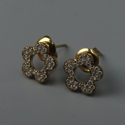 NICA Daisy Flower Embedded 10mm Stud Earrings for Women
