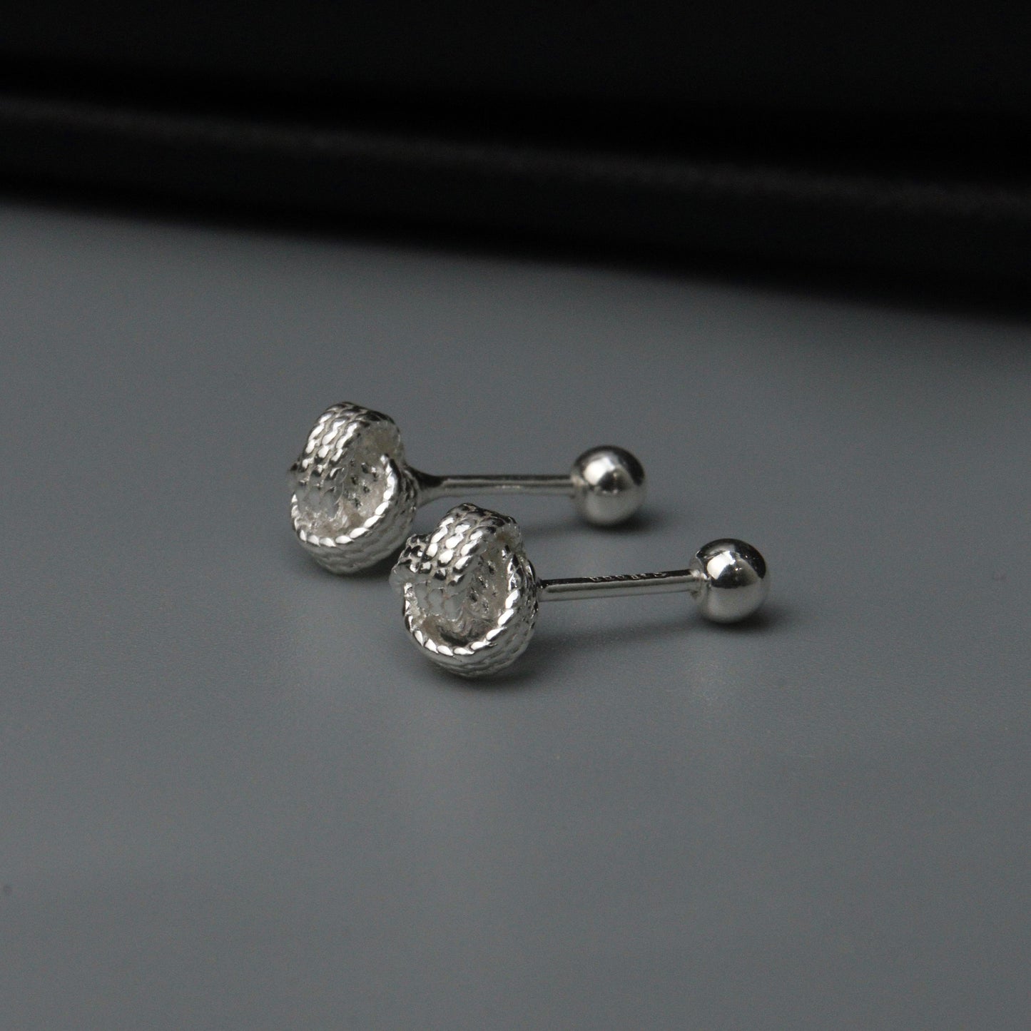 INILIE S925 Silver Twisted Knot Stud Earrings Women's