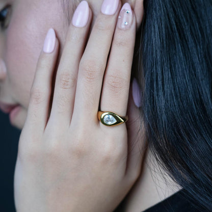 TEVA Centered TearDrop Shape Rings