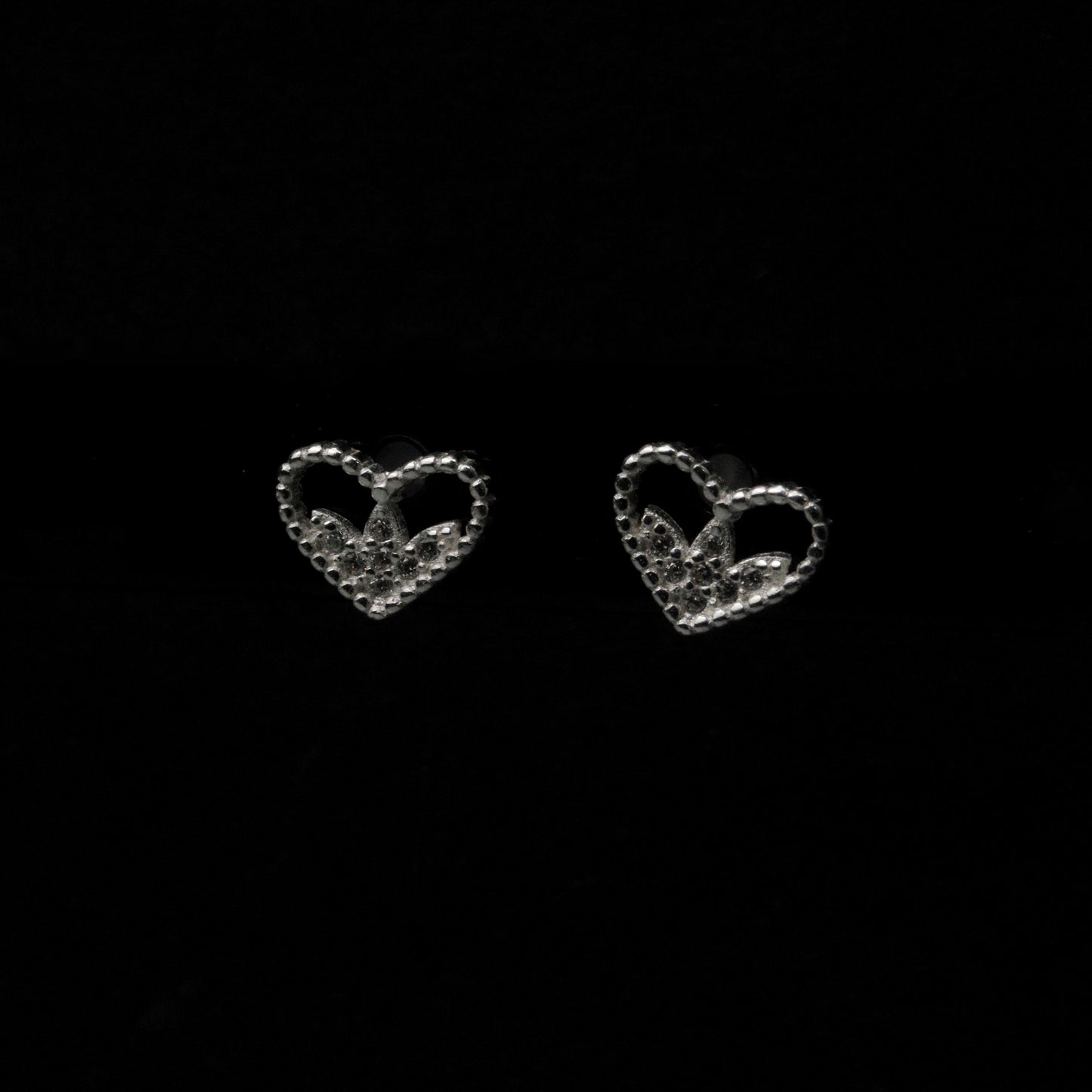 CORETTA S925 Silver Heart Stud Earrings Women's