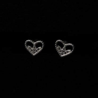 CORETTA S925 Silver Heart Stud Earrings Women's