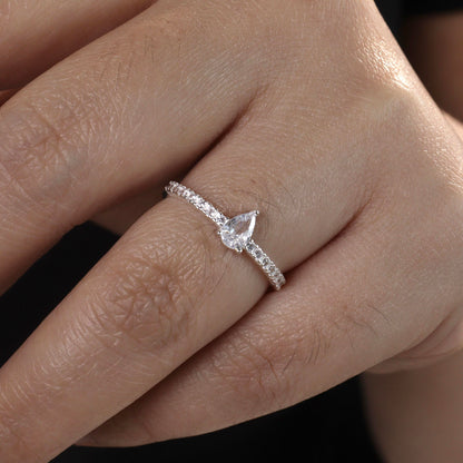 S925 Silver Versatile Shapes Embedded Adjustable Ring Women's