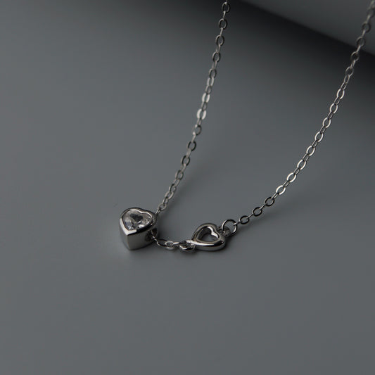 CAMI S925 Silver Heart Tangled Pendant Chain Necklace SN00030