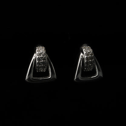 ATHARV S925 Silver Geometric Triangle Stud Earrings
