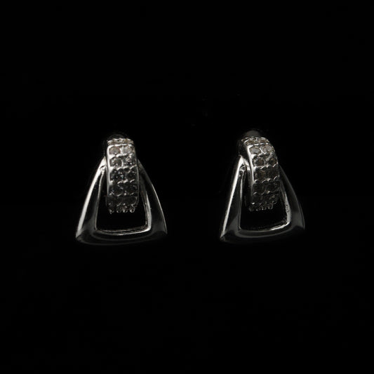 ATHARV S925 Silver Geometric Triangle Stud Earrings