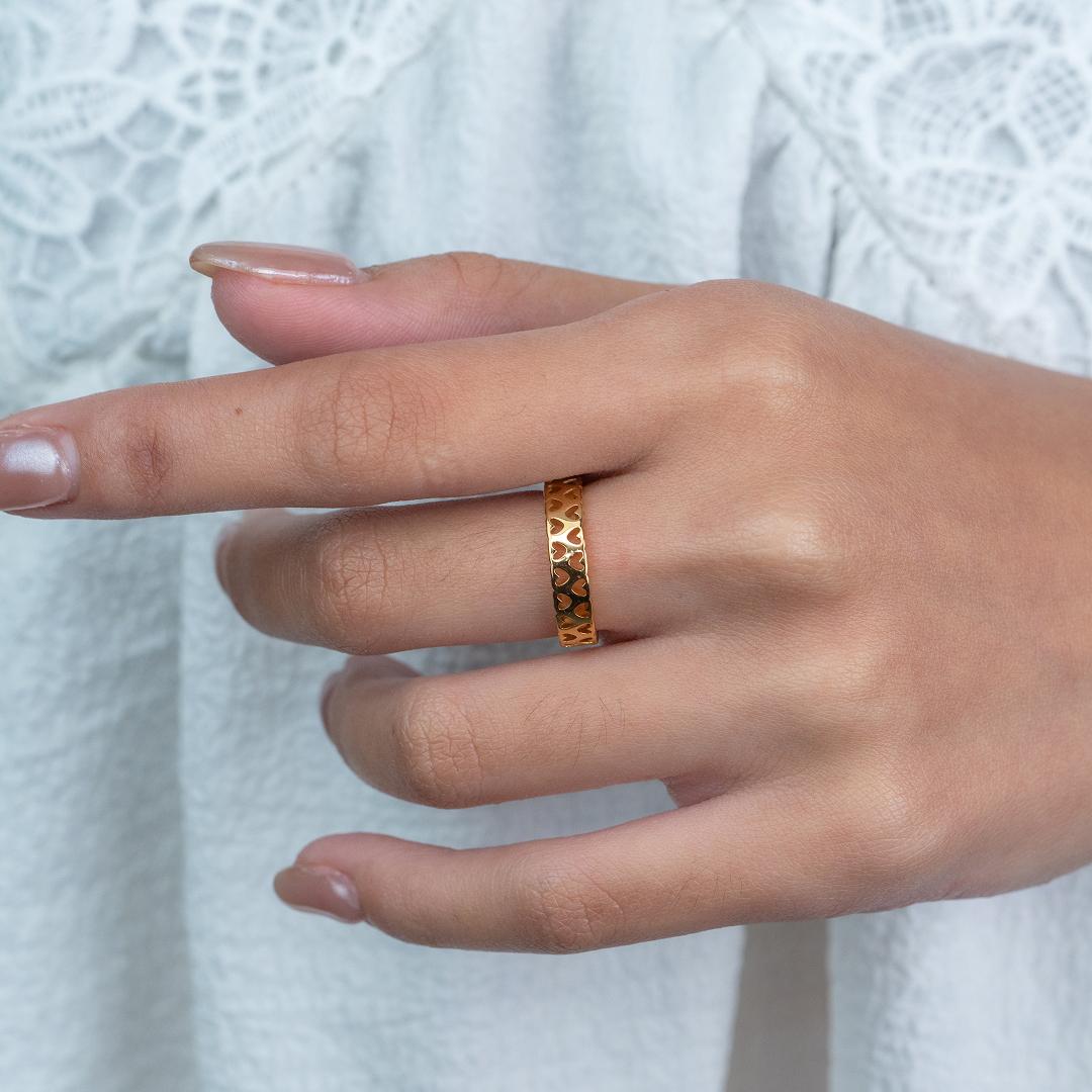 GIRA Hollow Hearts Ring Size 6 for Women