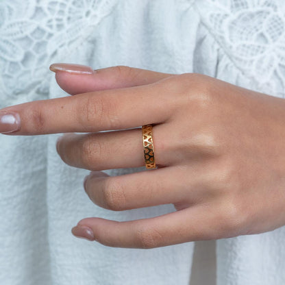 GIRA Hollow Hearts Ring Size 6 for Women