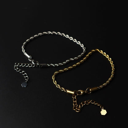 Men Jewelry ROLAND Gld/Silver Twisted Rope Bracelet Fashion For Men's