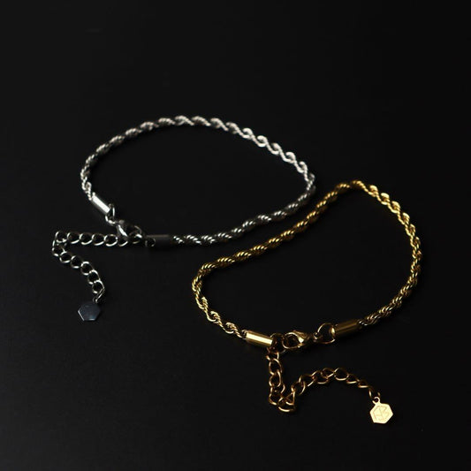 Men Jewelry ROLAND Gld/Silver Twisted Rope Bracelet Fashion For Men's