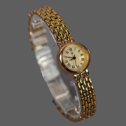 VELRA Gold Round Roman Numerical Women's Fashion Watch