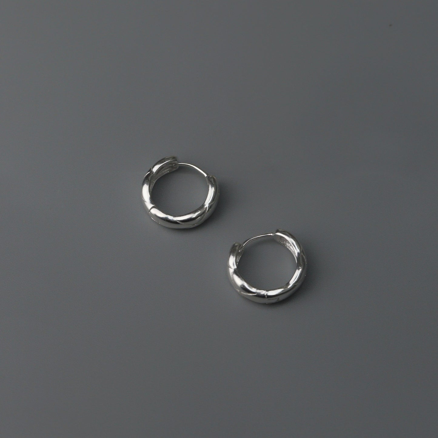 SANA S925 Silver Cross Pattern Huggie Hoop Earrings