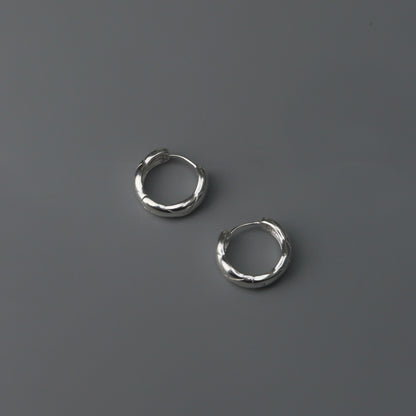 SANA S925 Silver Cross Pattern Huggie Hoop Earrings