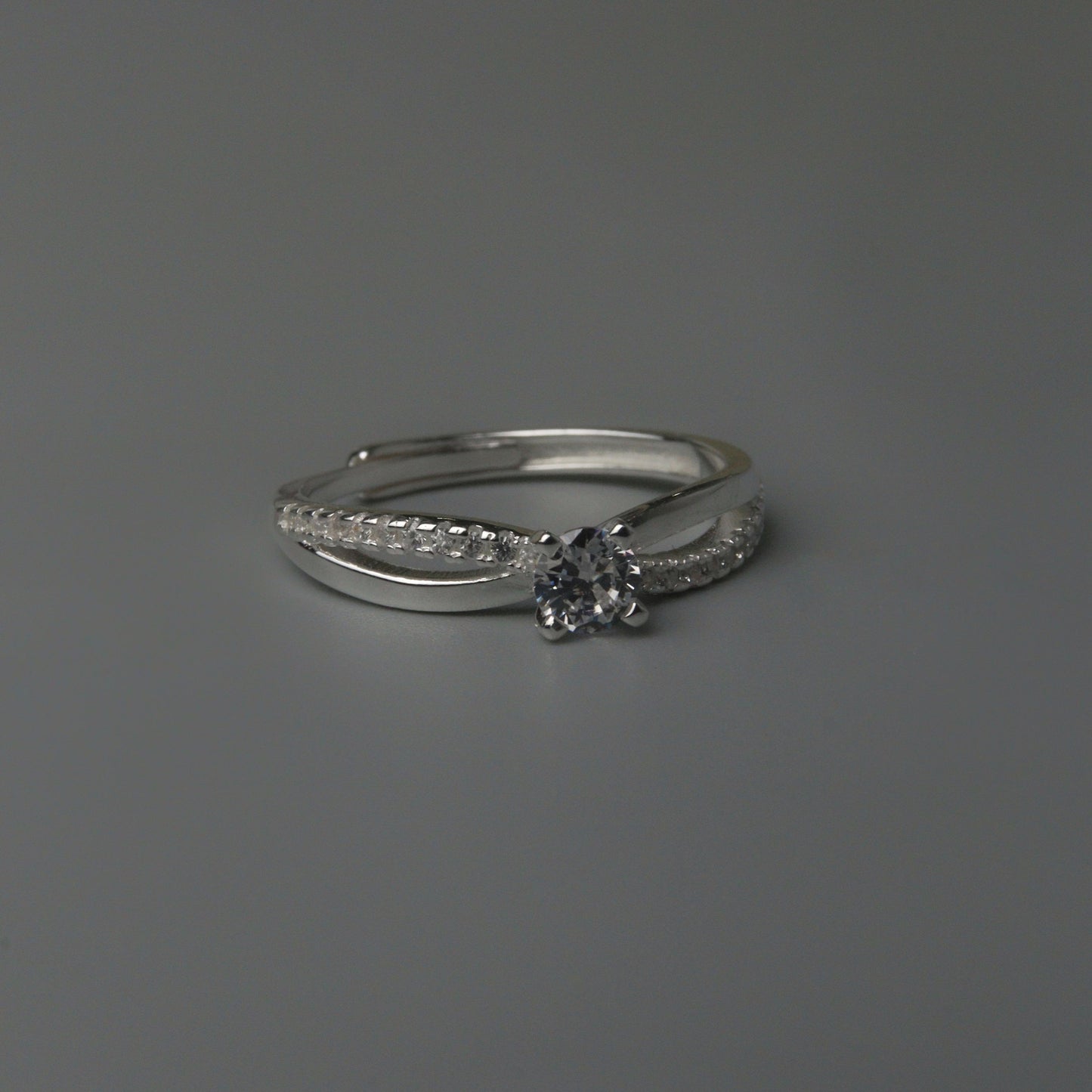 S925 Silver Versatile Shapes Embedded Adjustable Ring Women's