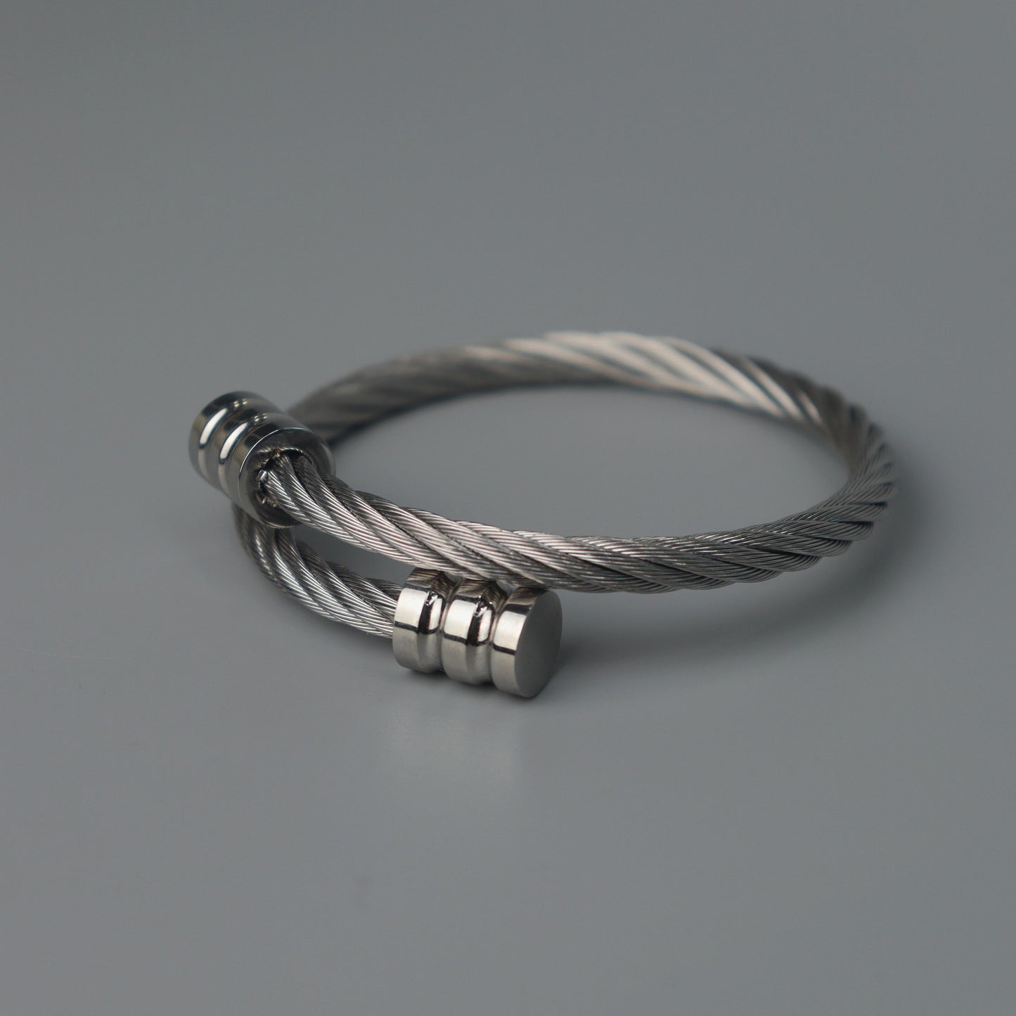 ZAE Silver Twisted Flexible Bangle For Women Men Unisex