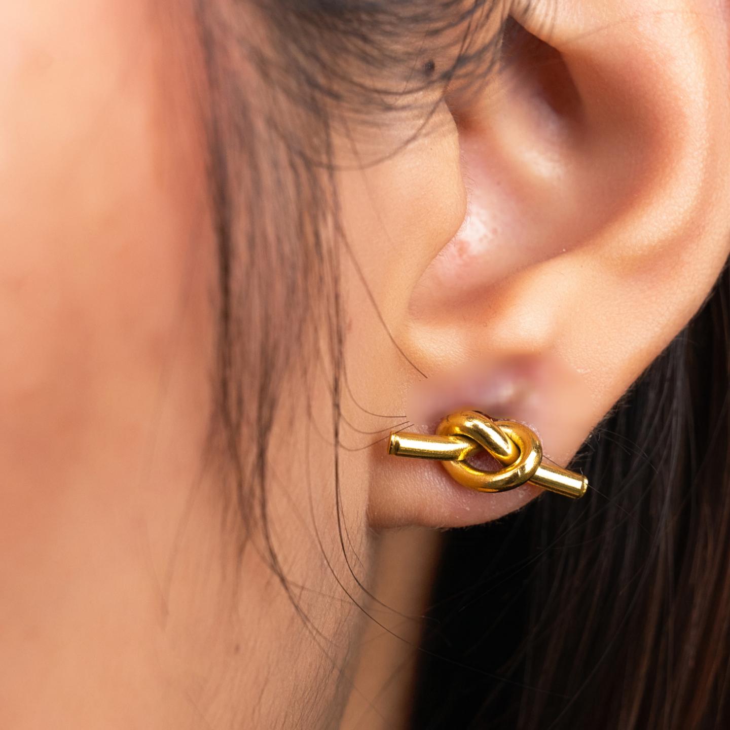 JAQ Tie Knot Stud Earrings for Women's