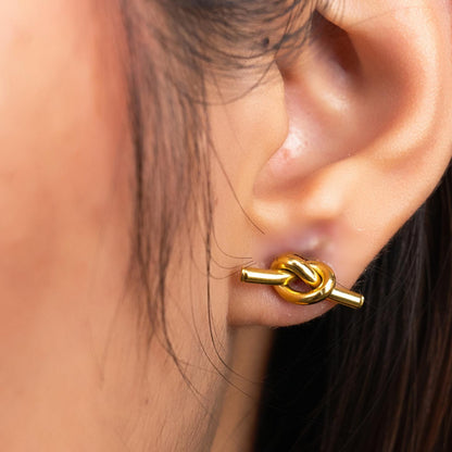 JAQ Tie Knot Stud Earrings for Women's