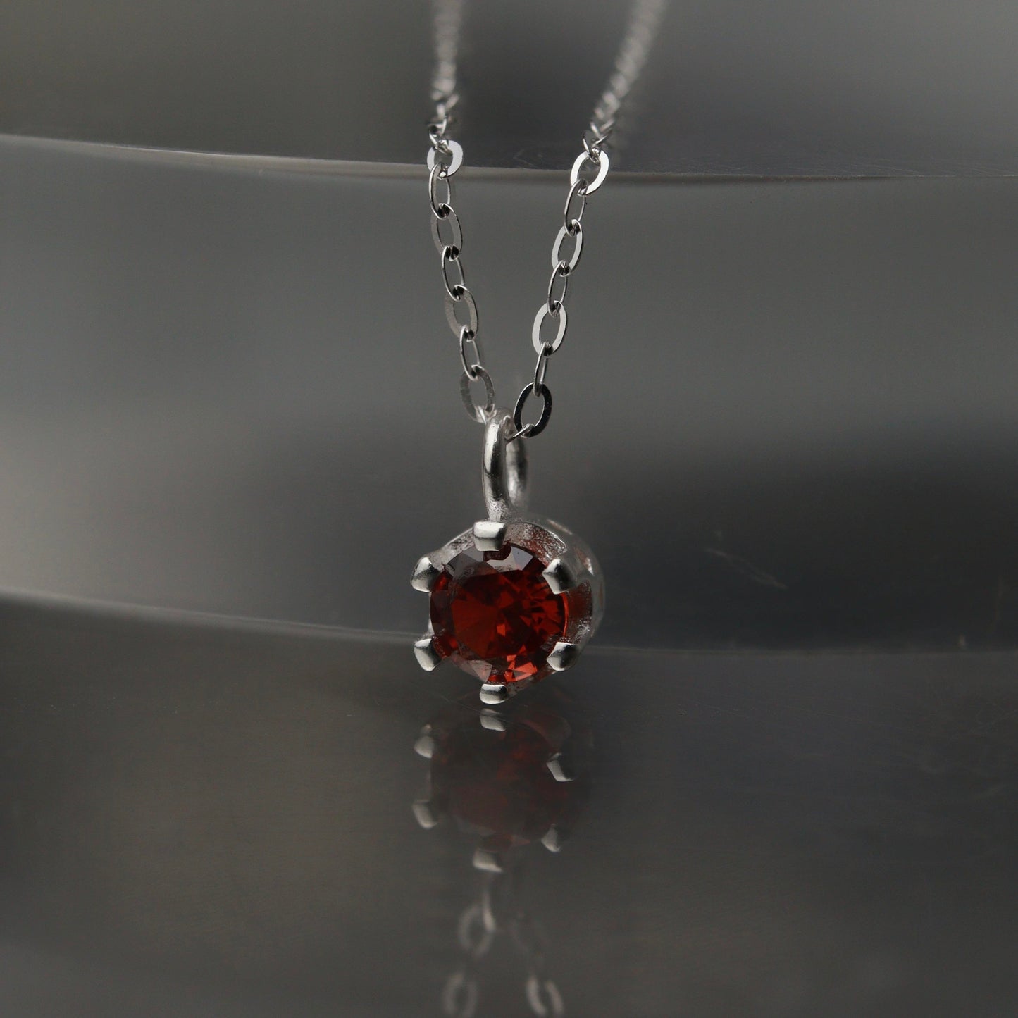 Birth Month Stones S925 Silver Pendant Chain Necklace for Women