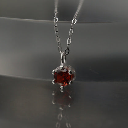 Birth Month Stones S925 Silver Pendant Chain Necklace for Women
