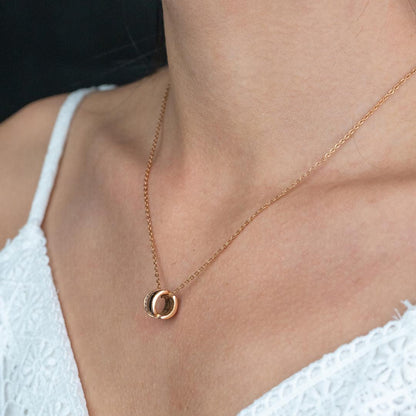 NOLA Rose Gold Geometric Barrel Pendant Chain Necklace For Women's