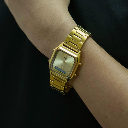 OMNIX Square Modern Style Unisex  Digital/Analog Watch