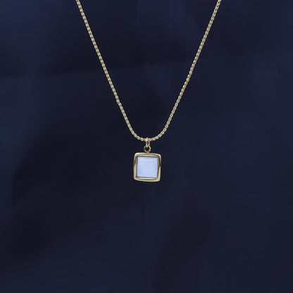 MISTY White Square Pendant Necklace for Women