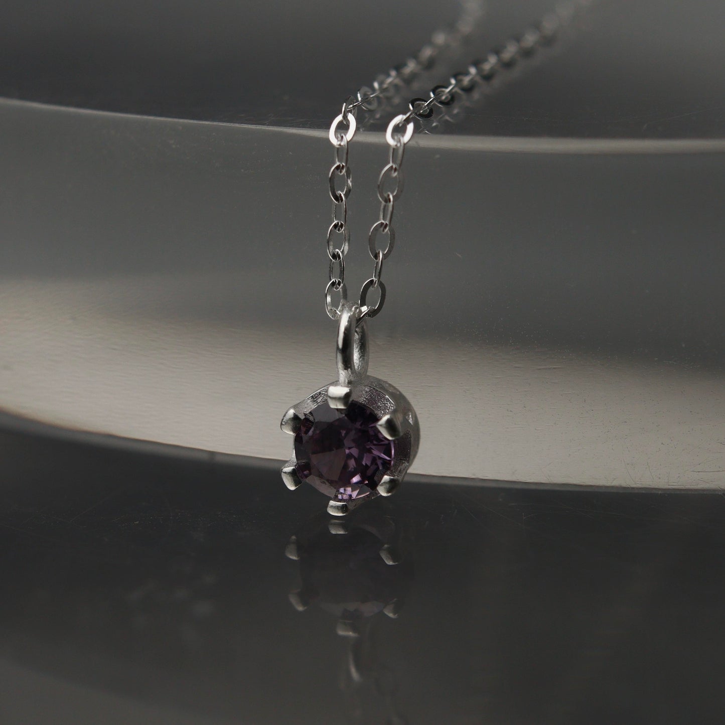 Birth Month Stones S925 Silver Pendant Chain Necklace for Women