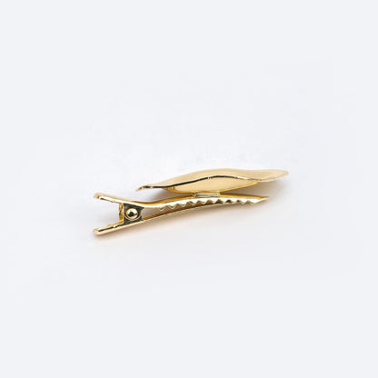 Hair Clip CRYST Gold and Silver Pair Irregular Melted Leaf Snap Clip for Women