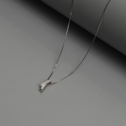 CRUSEN S925 Silver Cross Bar Chain Necklace for Women