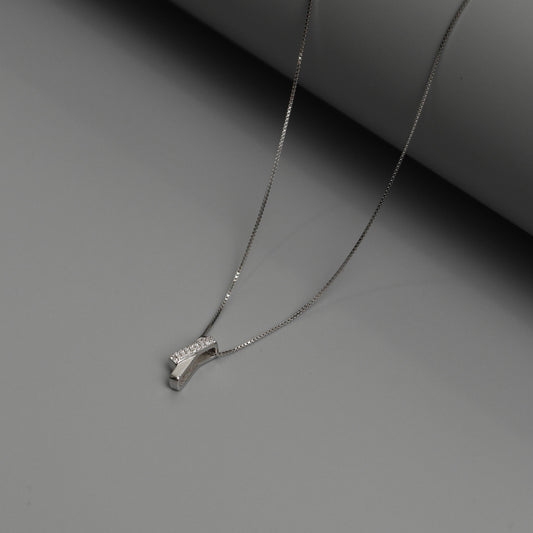 CRUSEN S925 Silver Cross Bar Chain Necklace for Women