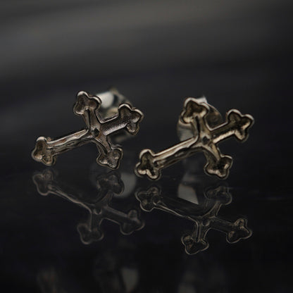 TORIN S925 Silver Gothic Cross Stud Earrings Women's