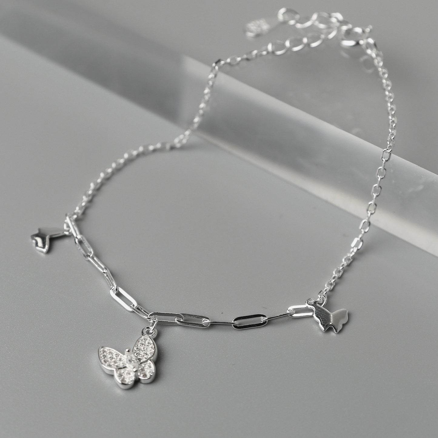 FLITARA S925 Silver Butterfly for Women Bracelet