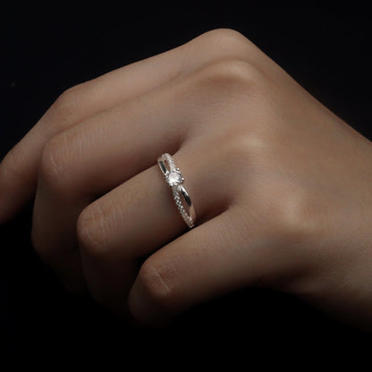 SERENITY S925 Silver Engagement Infinity Band Adjustable Ring for Women