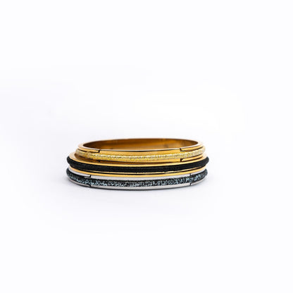SOLENE Gold/Silver Attachable Different Colors Hair Tie Bangle Bracelet for Women
